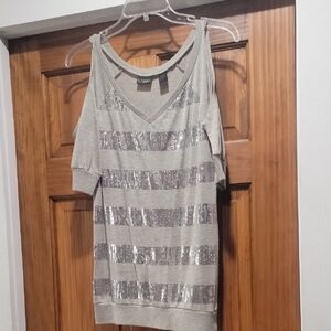 Daytrip Silver Knit Top